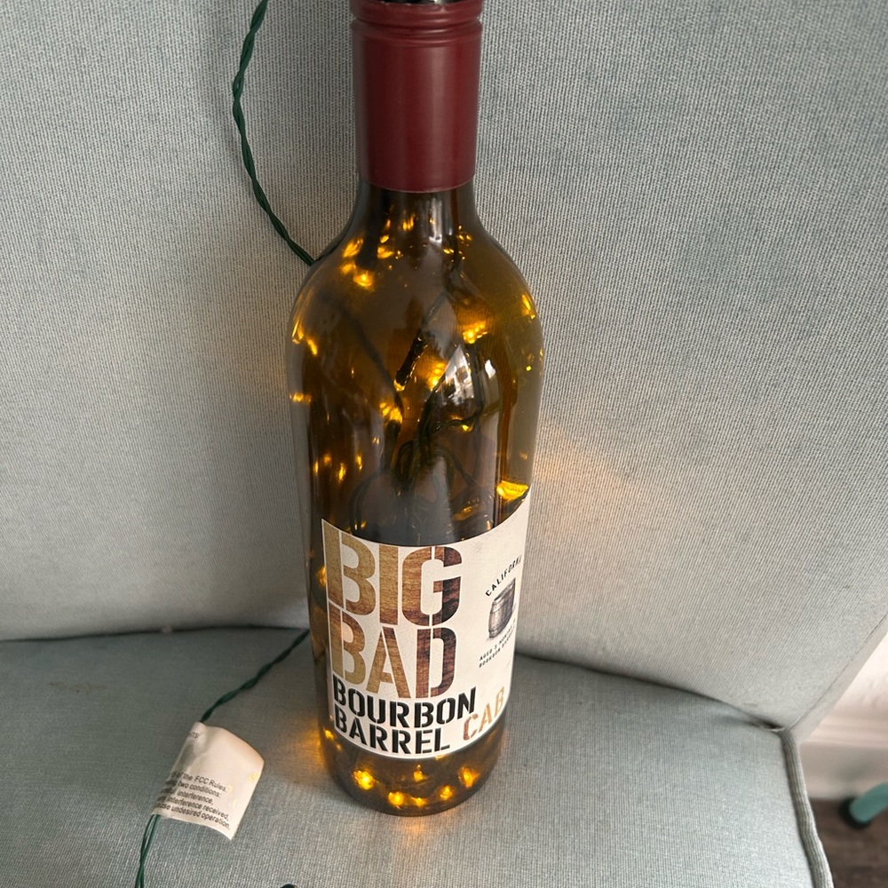 Big Bad Bourbon Glass Bottle String Lights - Amber Warm Glow